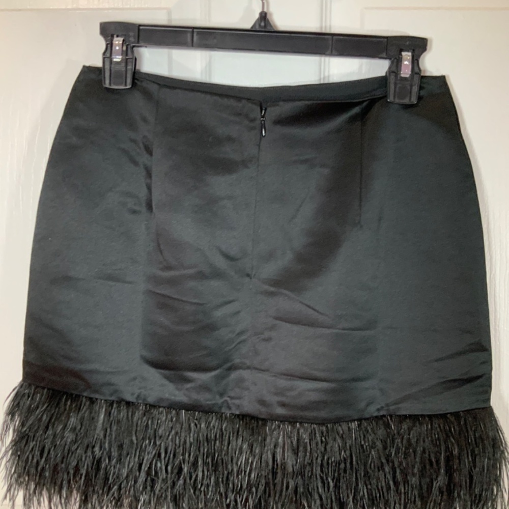 J Crew Collection Feather Hem Black Y2K Minimalist Mini Evening Skirt Size 0 New - Picture 6 of 8